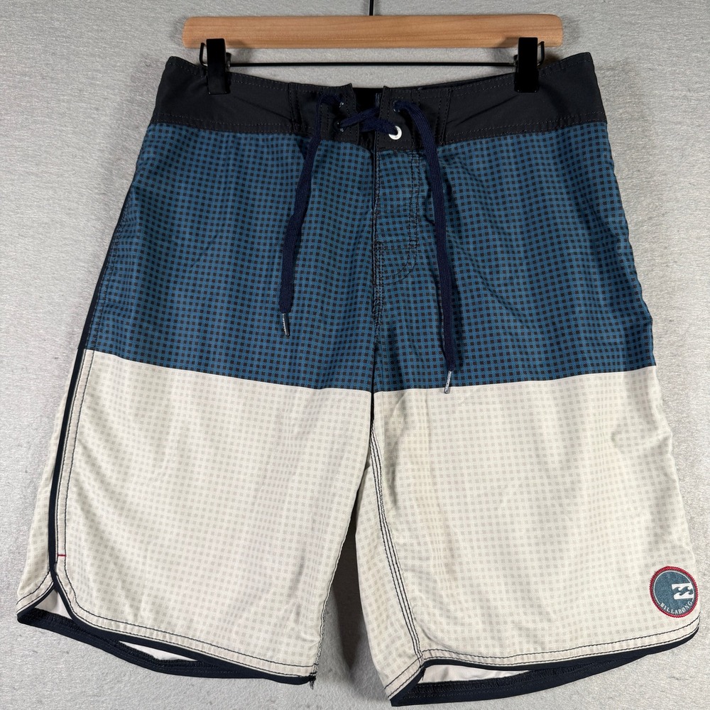 Billabong Platinum X PX3 Board Shorts Mens 31 Blue White Check Zero Gravity